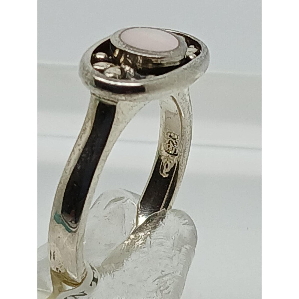 Vintage 1990's Mother of Pearl Designer Signed Sterling Silver Ring Size 7 Rare - Picture 4 of 7